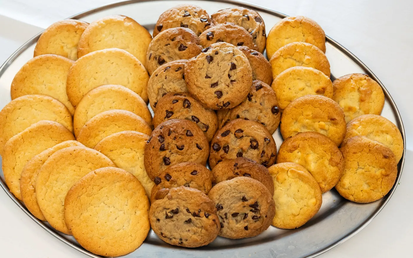 A tray of assorted cookies